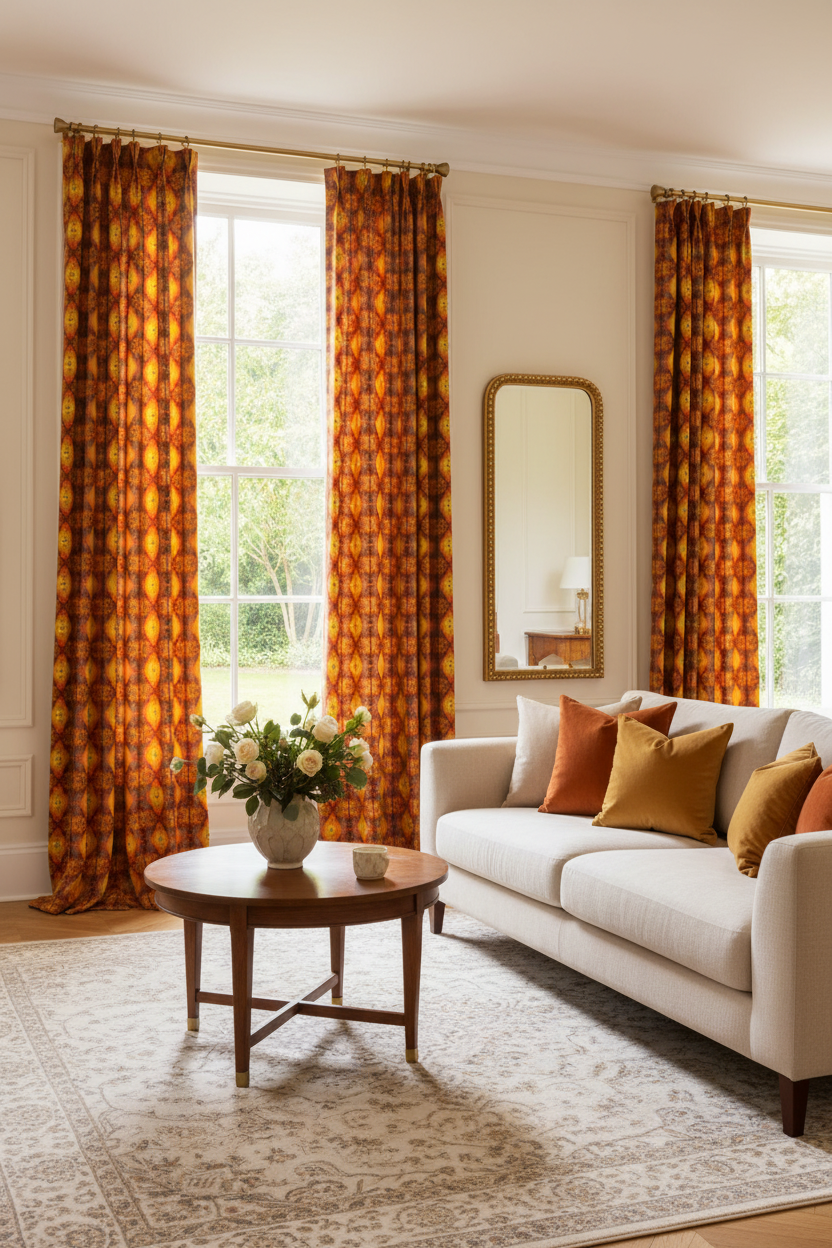 Curtains with Amelia fabric