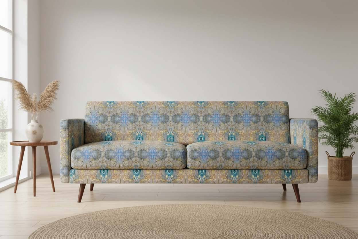 Mid-century modern sofa with Ione fabric