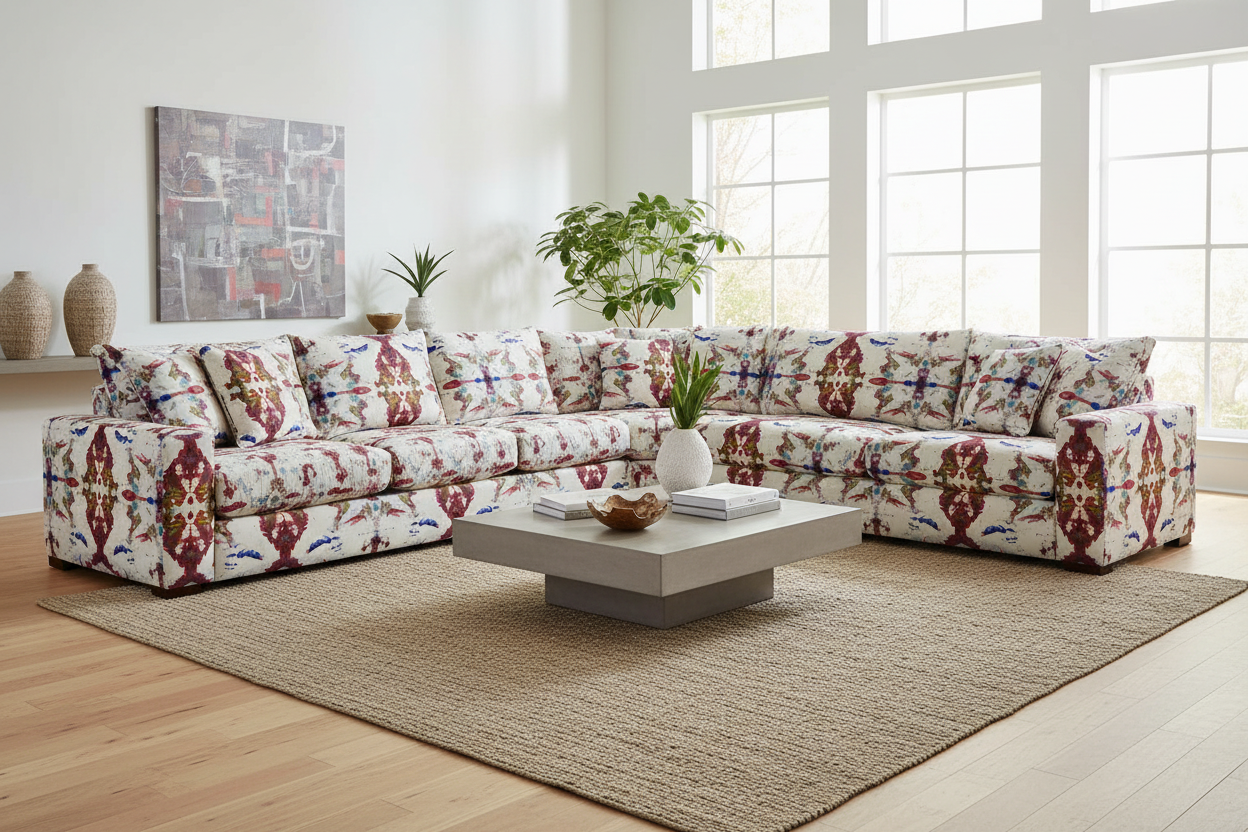 Sectional sofa with Teegan fabric